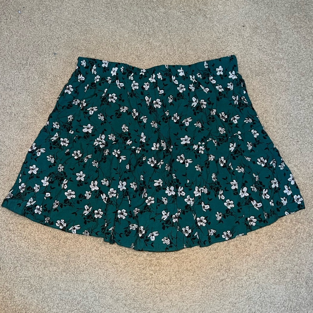Naked Zebra: Emerald green skirt with shorts underneath